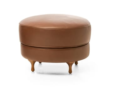 BIG MAMA - Upholstered leather footstool (Request Info).