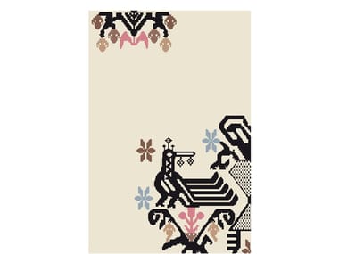 BIRD LIGHT COLORS - Handmade wool rug (Request Info).