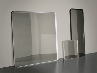 BIRK - Framed wall-mounted leather mirror (Request Info).