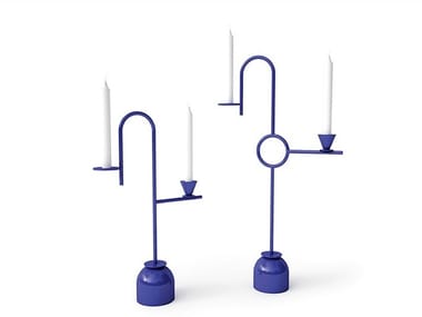 BLUE CANDLEHOLDERS - Metal candle holder (Request Info).