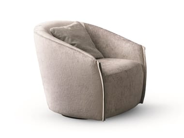 BODO - Swivel leather armchair with armrests (Request Info).
