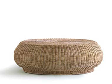 BOLLA 15 - Low round woven wicker coffee table (Request Info).