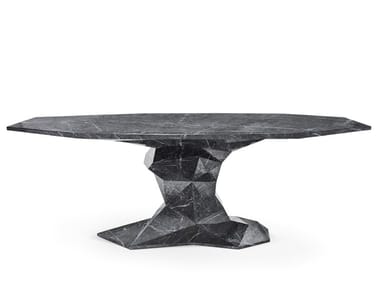 BONSAI FAUX-MARBLE - Glass-fibre dining table (Request Info).