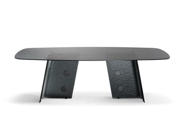 BOT?N - Barrel-shaped tempered glass table (Request Info).