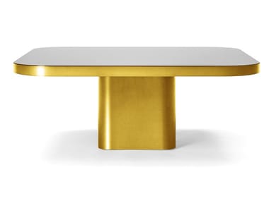 BOW COFFEE TABLE NO. 6 - Rectangular brass coffee table (Request Info).