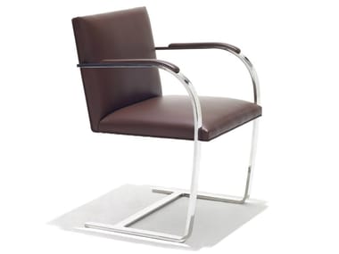 Brno Chair - FLAT - Cantilever Upholstered Chair with Armrest (Quote inquiry).