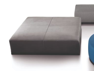 BRONS - Upholstered square leather pouf (Request Info).