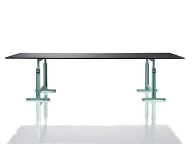 BRUT - Height-adjustable rectangular cast iron table (Request Info).