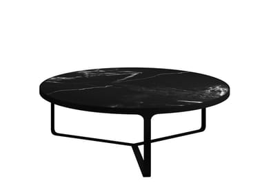 CAGE - Low round marble coffee table (Request Info).