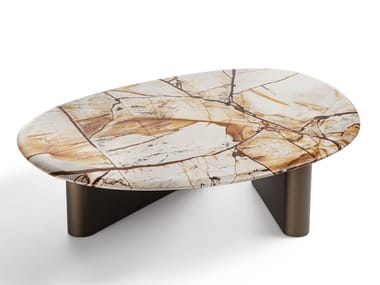 CALLISTO - Low oval marble coffee table (Request Info).