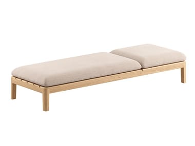 CALYPSO LOUNGE - Recliner fabric and teak sun lounger (Request Info).