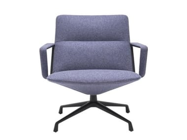CAPRI LOUNGE BU1737 - Swivel armchair with 4-spoke base with armrests (Request Info).
