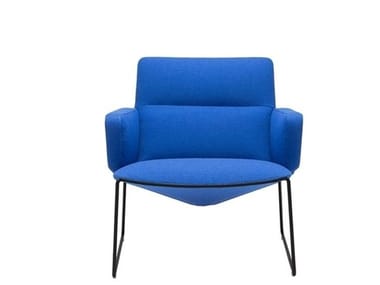 CAPRI LOUNGE BU1739 - Sled base upholstered armchair with armrests (Request Info).