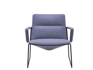 CAPRI LOUNGE BU1740 - Sled base upholstered armchair with armrests (Request Info).