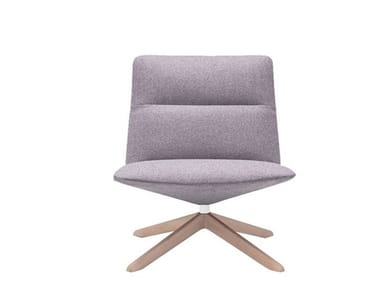 CAPRI LOUNGE BU1741 - Swivel upholstered trestle-based armchair (Request Info).
