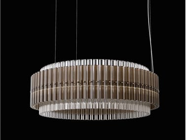 CARMEN 729 - LED adjustable glass pendant lamp with crystals (Request Info).