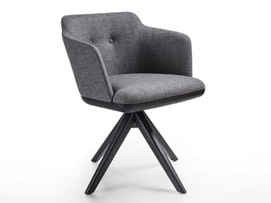 CELINE - Swivel trestle-based fabric chair (Request Info).
