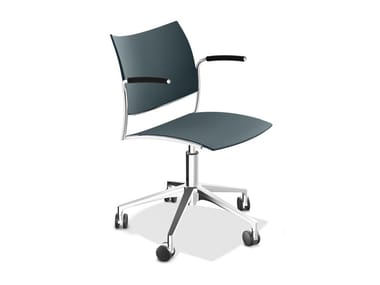 CELLO 1298-10 - Plastic chair with 5-spoke base with armrests (Request Info).