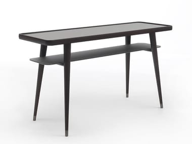 CHANTAL - Rectangular ash console table with shelving (Request Info).