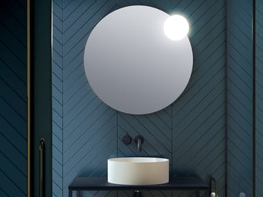 CIRC - Round wall-mounted mirror with integrated lighting (Request Info).