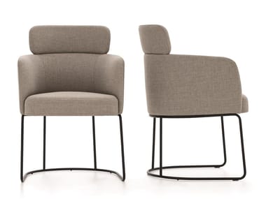 CLAIRE - Upholstered fabric chair with armrests (Request Info).