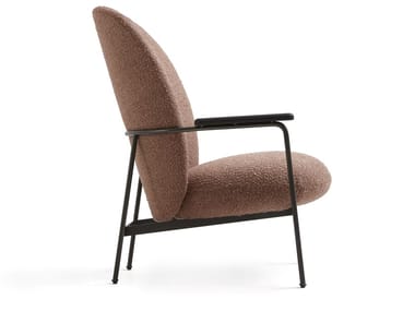 CLAIRE - Upholstered armchair with metal frame (Request Info).