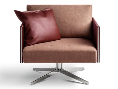 CLAYTON - Swivel fabric easy chair with 4-spoke base (Request Info).