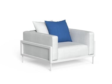 CLEOSOFT-ALU - Garden armchair with removable cover with armrests (Request Info).