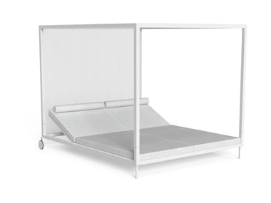 CLEOSOFT-ALU - Aluminum and fabric recliner canopy garden bed with parasol (Request Info).