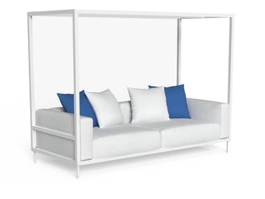 CLEOSOFT-ALU - Canopy fabric garden sofa (Request Info).