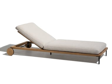 CLEOSOFT-WOOD - Teak sun lounger with castors (Request Info).