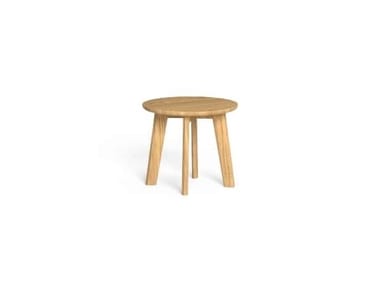 CLEOSOFT-WOOD - Low round teak coffee table (Request Info).
