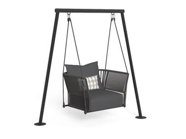 CLIFF - Hanging garden armchair with armrests (Request Info).