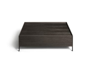 COMBI - Wood and glass coffee table with storage space (Request Info).