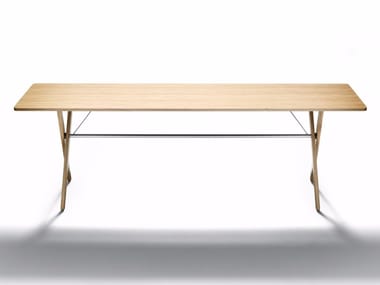 CONSOLE - Rectangular oak console table (Request Info).