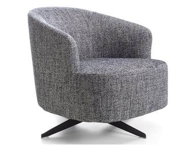 COPINE - Swivel fabric armchair with armrests (Request Info).