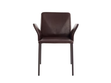 CORBO - Upholstered leather chair with armrests (Request Info).
