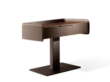 CORIUM - Rectangular leather bedside table with drawers (Request Info).