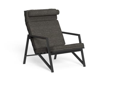 COTTAGE - Garden armchair with removable cover with armrests (Request Info).