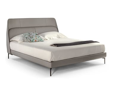 COUP? DE LUXE - Leather bed with upholstered headboard (Request Info).