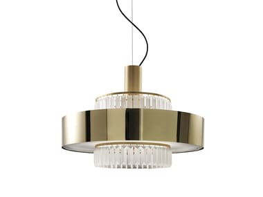 CRONO 734 - LED satin glass pendant lamp with crystals (Request Info).