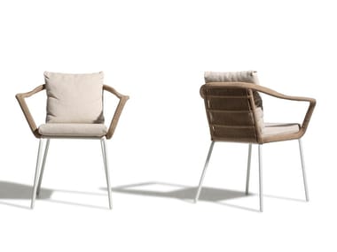 CRUISE ALU - Fabric chair with armrests with integrated cushion (Request Info).