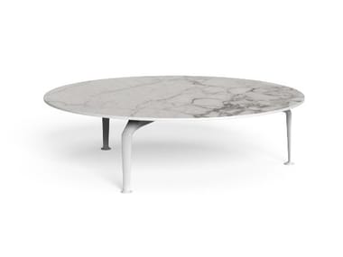 CRUISE ALU - Round porcelain stoneware coffee table (Request Info).