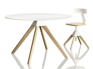 CUCKOO - Round beech table (Request Info).