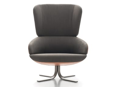 CUT - Wing fabric armchair with 4-spoke base (Request Info).
