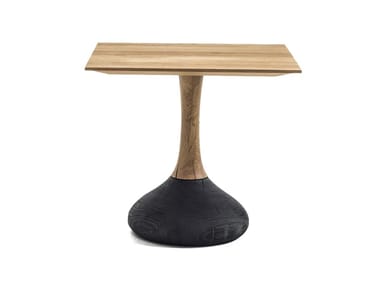 DECANT - Square high side table in oak and cedar solid wood (Request Info).