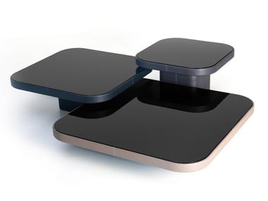 DS-3011 - Square leather coffee table for living room (Request Info).