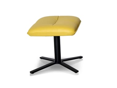 DS-55 - Upholstered leather footstool with 4-spoke base (Request Info).