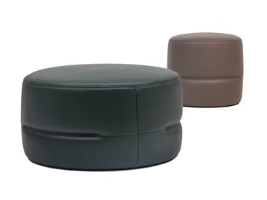 DS-760 - Round leather pouf (Request Info).