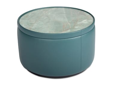 DS-800 - Round leather coffee table (Request Info).